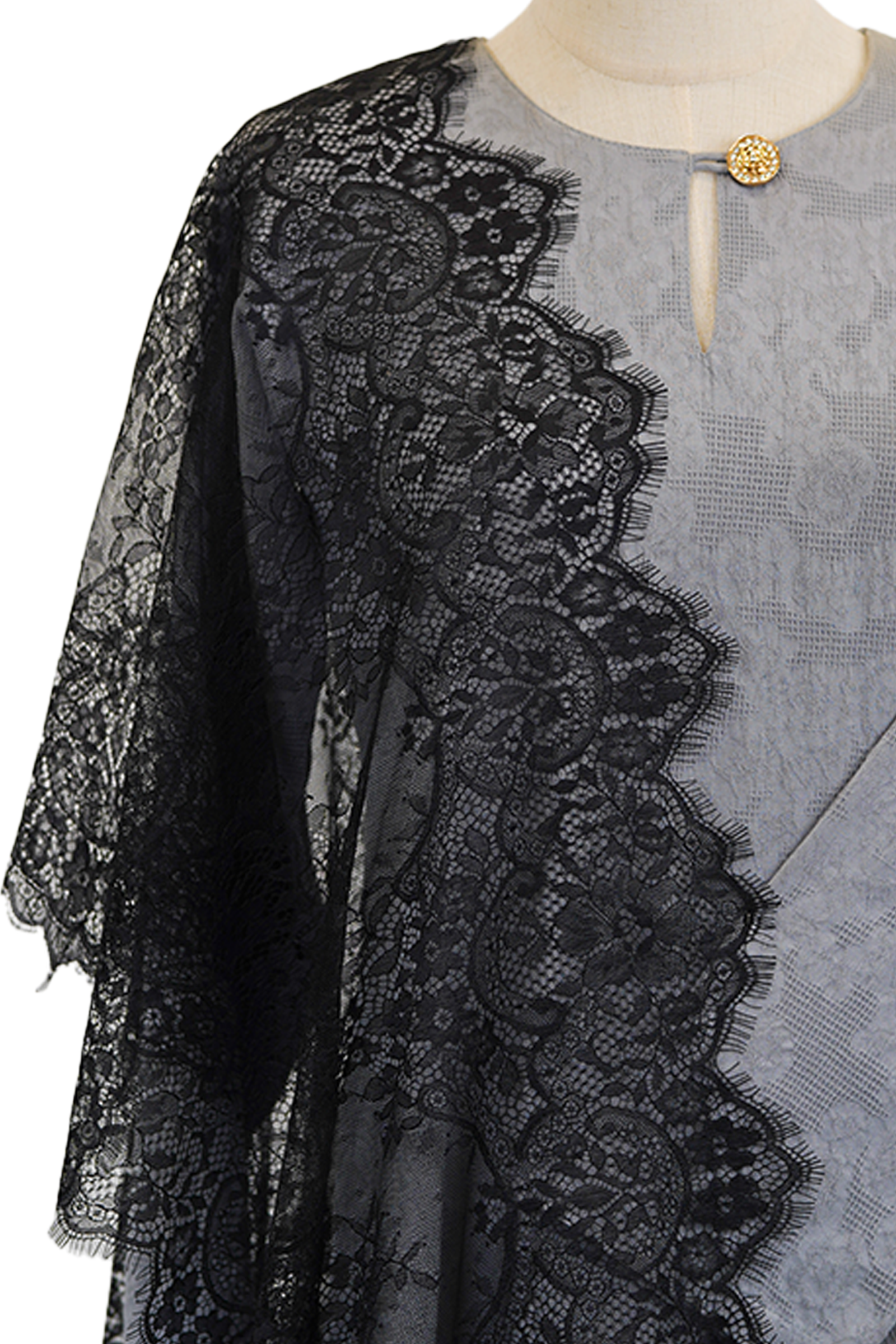 French Lace Selendang (Black)