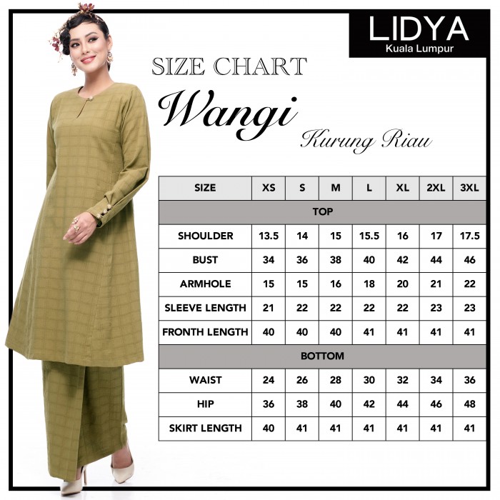 Kurung Riau Wangi (Olive)