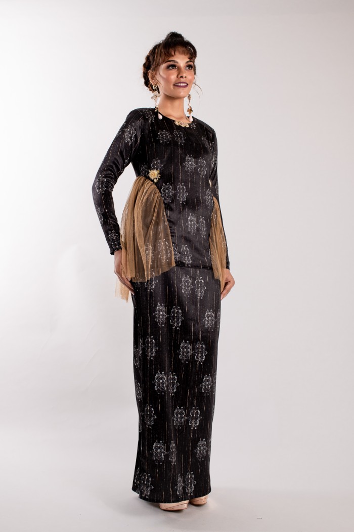 Daelyn Kurung Kedah Modern (Black)
