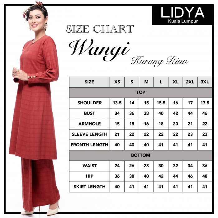 Kurung Riau Wangi (Brick Red)