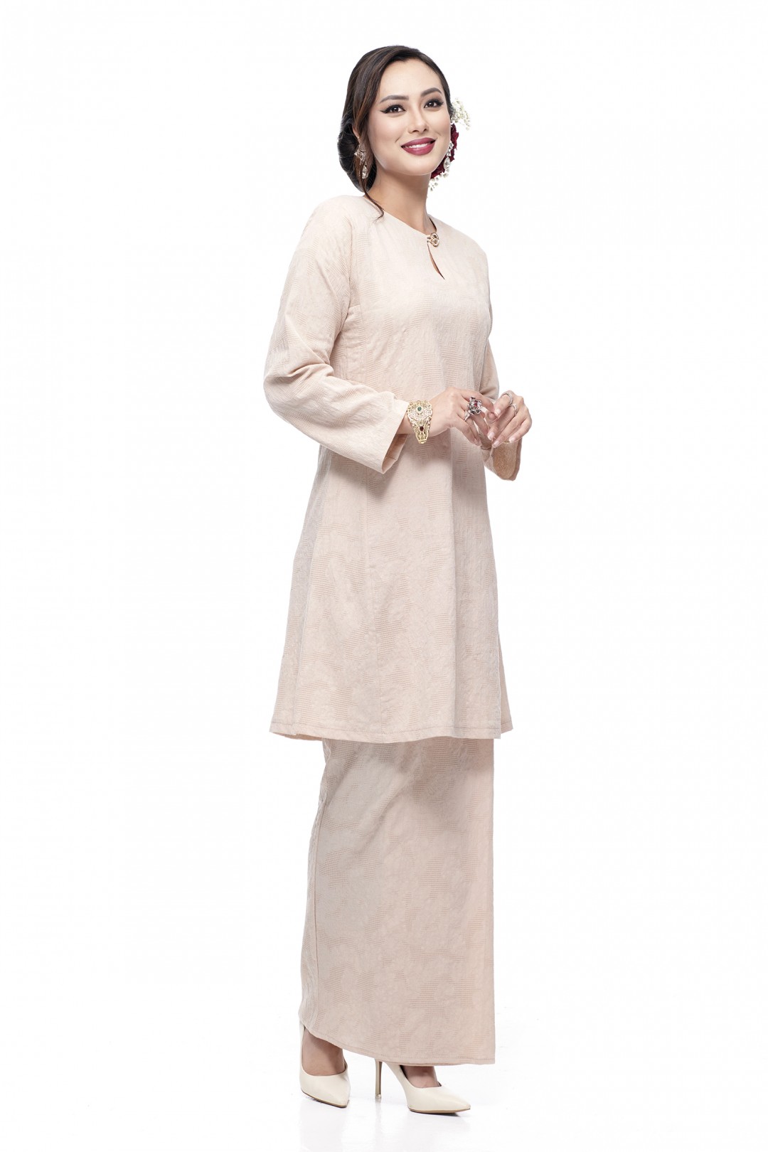 Klasik Kurung Pahang Mawar (Nude)