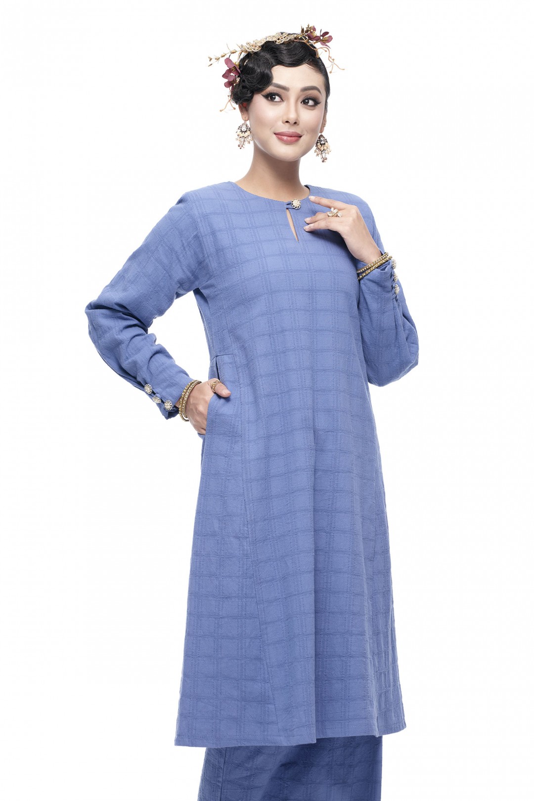 Kurung Riau Wangi (Denim Blue)