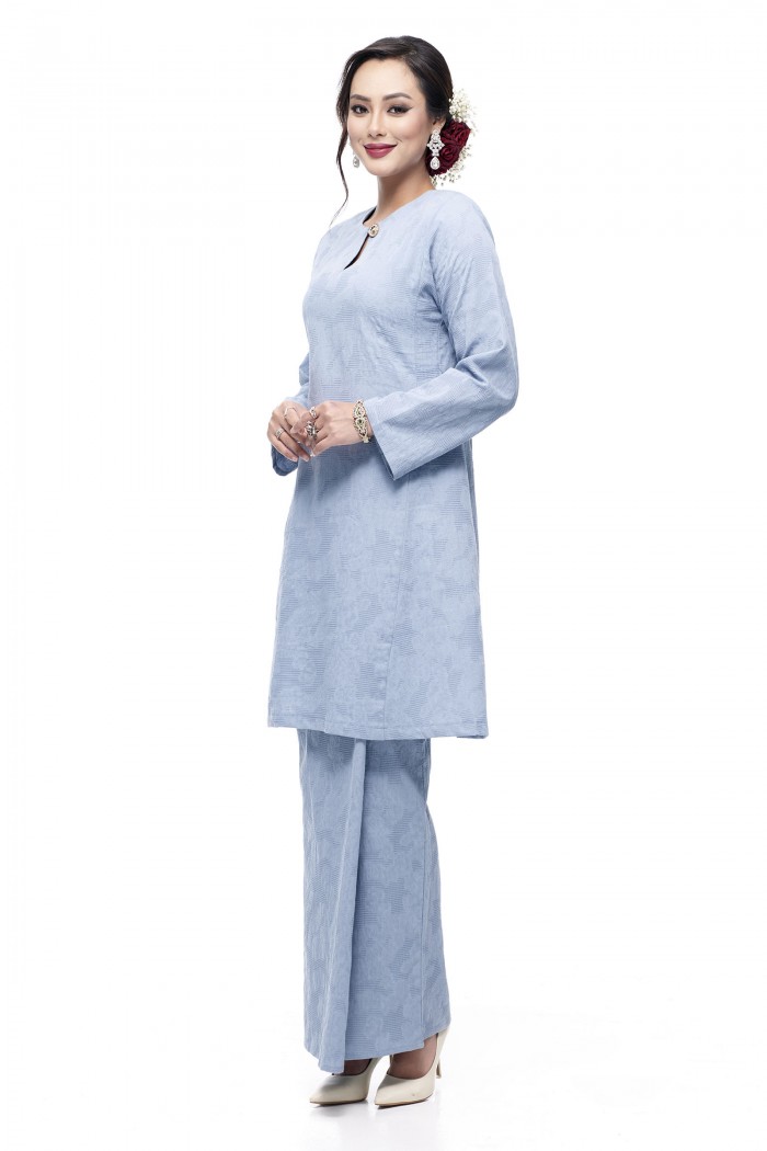 Klasik Kurung Pahang Mawar (Dusty Blue)