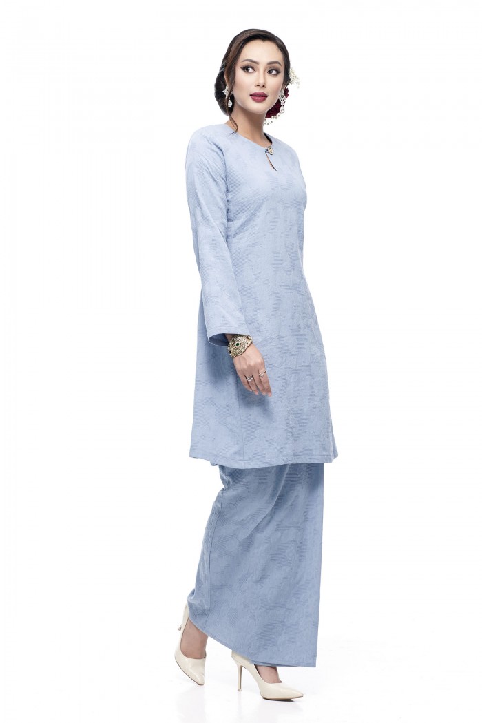 Klasik Kurung Pahang Mawar (Dusty Blue)