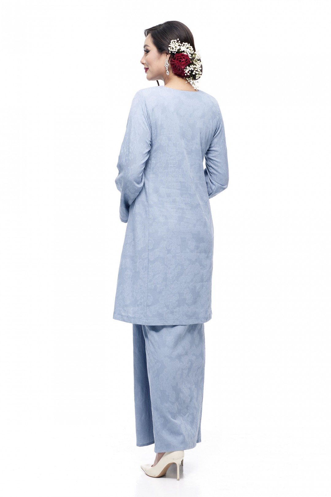 Klasik Kurung Pahang Mawar (Dusty Blue)