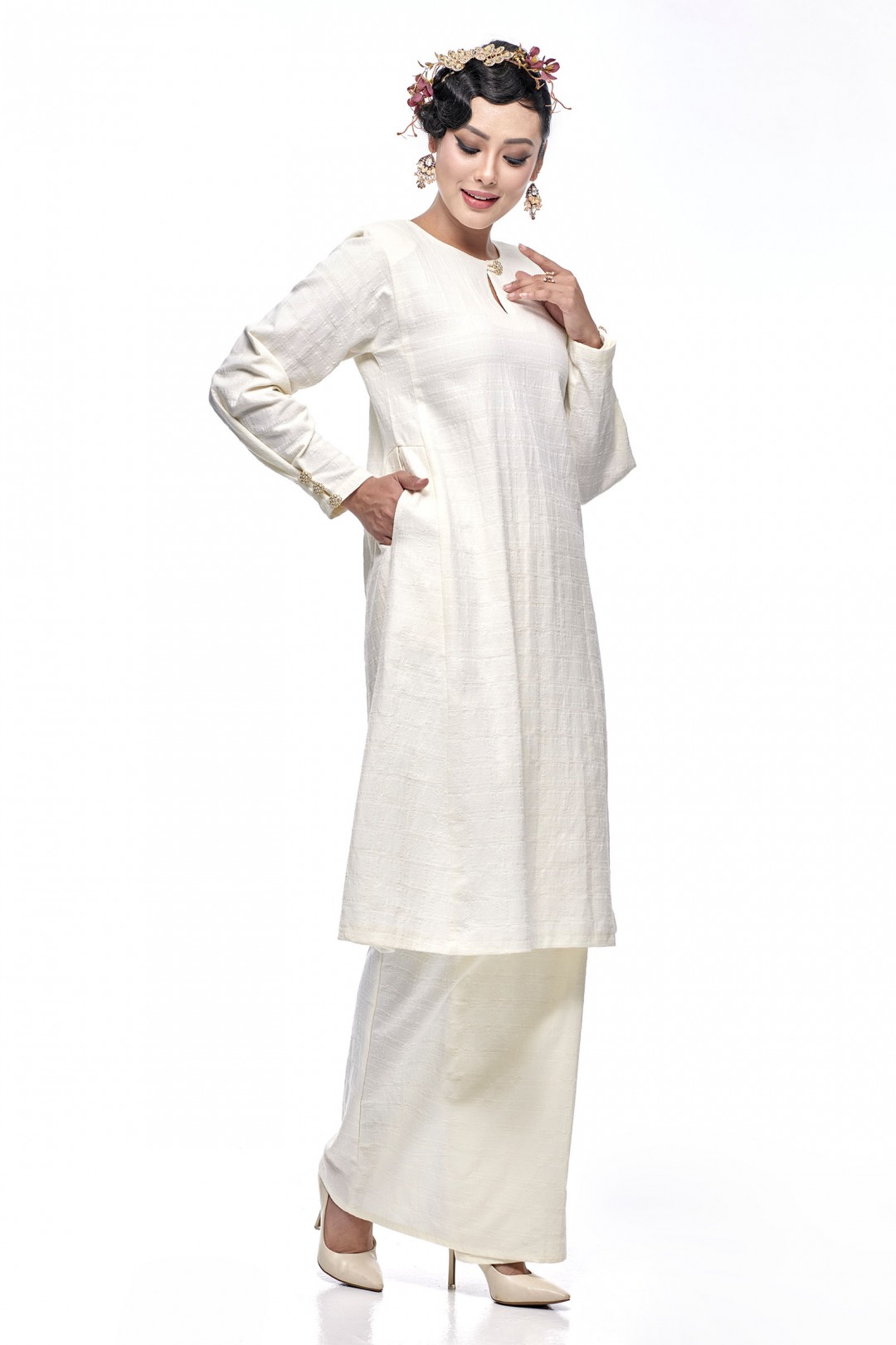 Kurung Riau Wangi (Off-White)