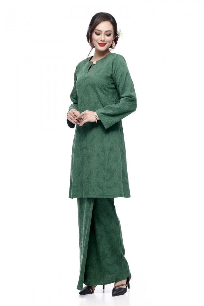 Klasik Kurung Pahang Mawar (Emerald Green)