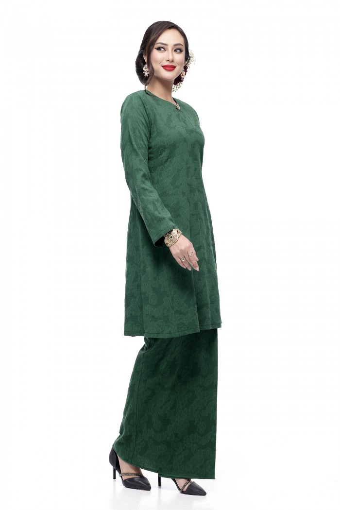 Klasik Kurung Pahang Mawar (Emerald Green)