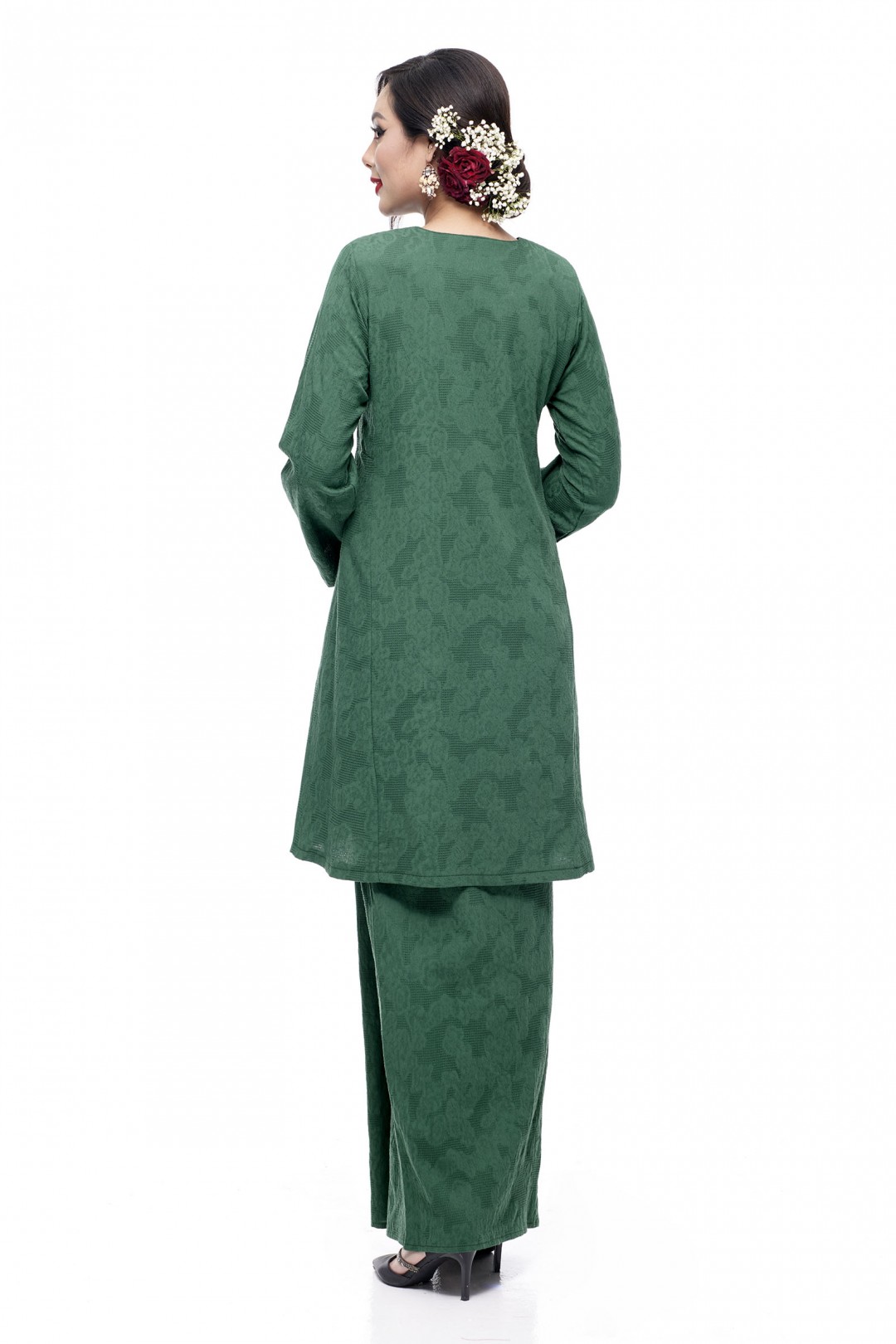Klasik Kurung Pahang Mawar (Emerald Green)