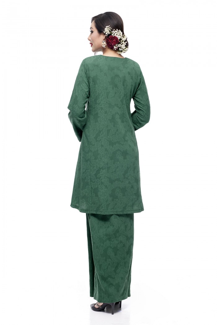 Klasik Kurung Mawar (Emerald Green)