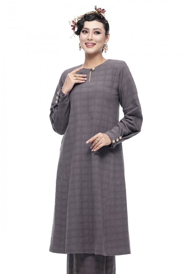 Kurung Riau Wangi (Dark Grey)