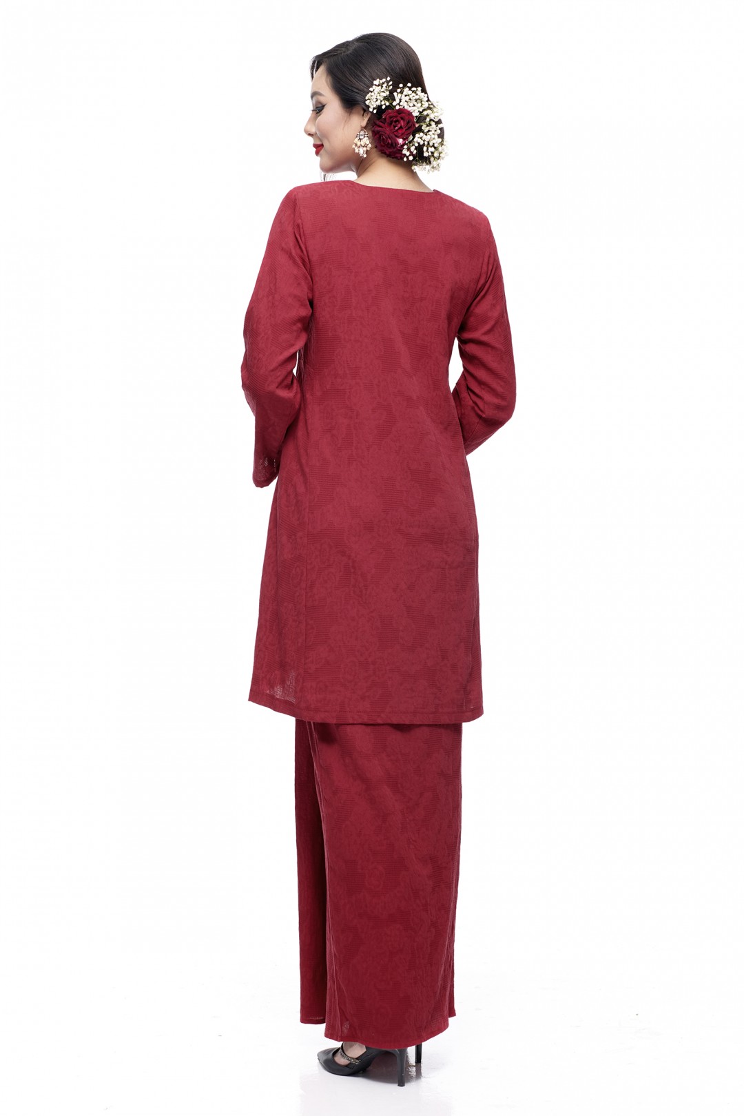 Klasik Kurung Pahang Mawar (Ruby Red)
