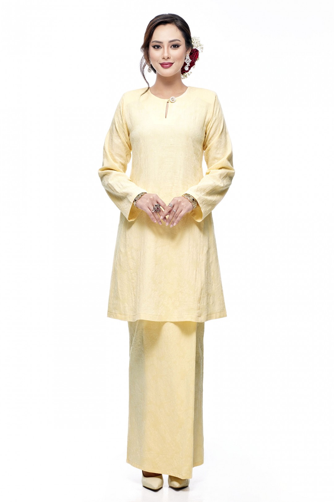 Klasik Kurung Pahang Mawar (Daffodil Yellow)