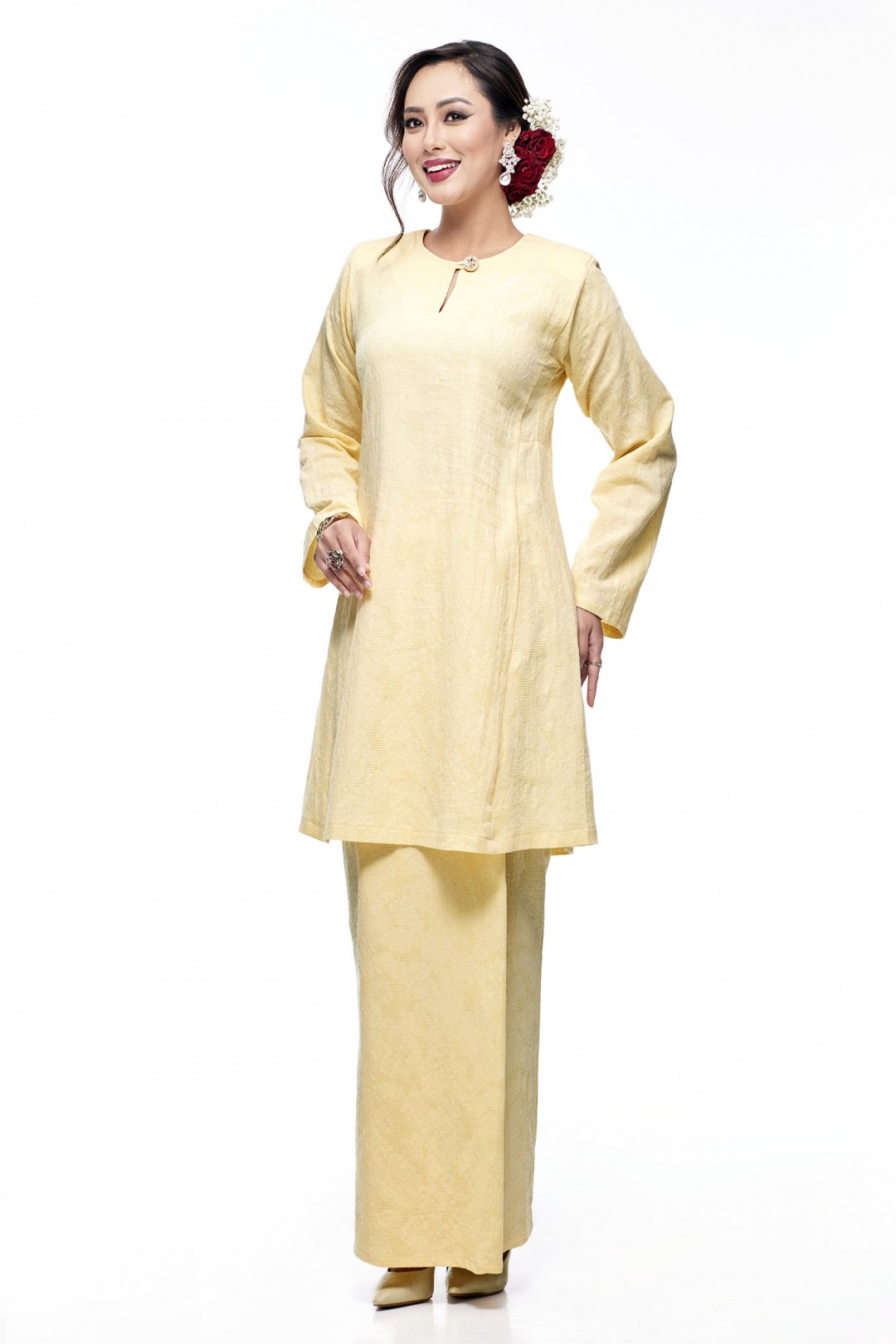 Klasik Kurung Pahang Mawar (Daffodil Yellow)