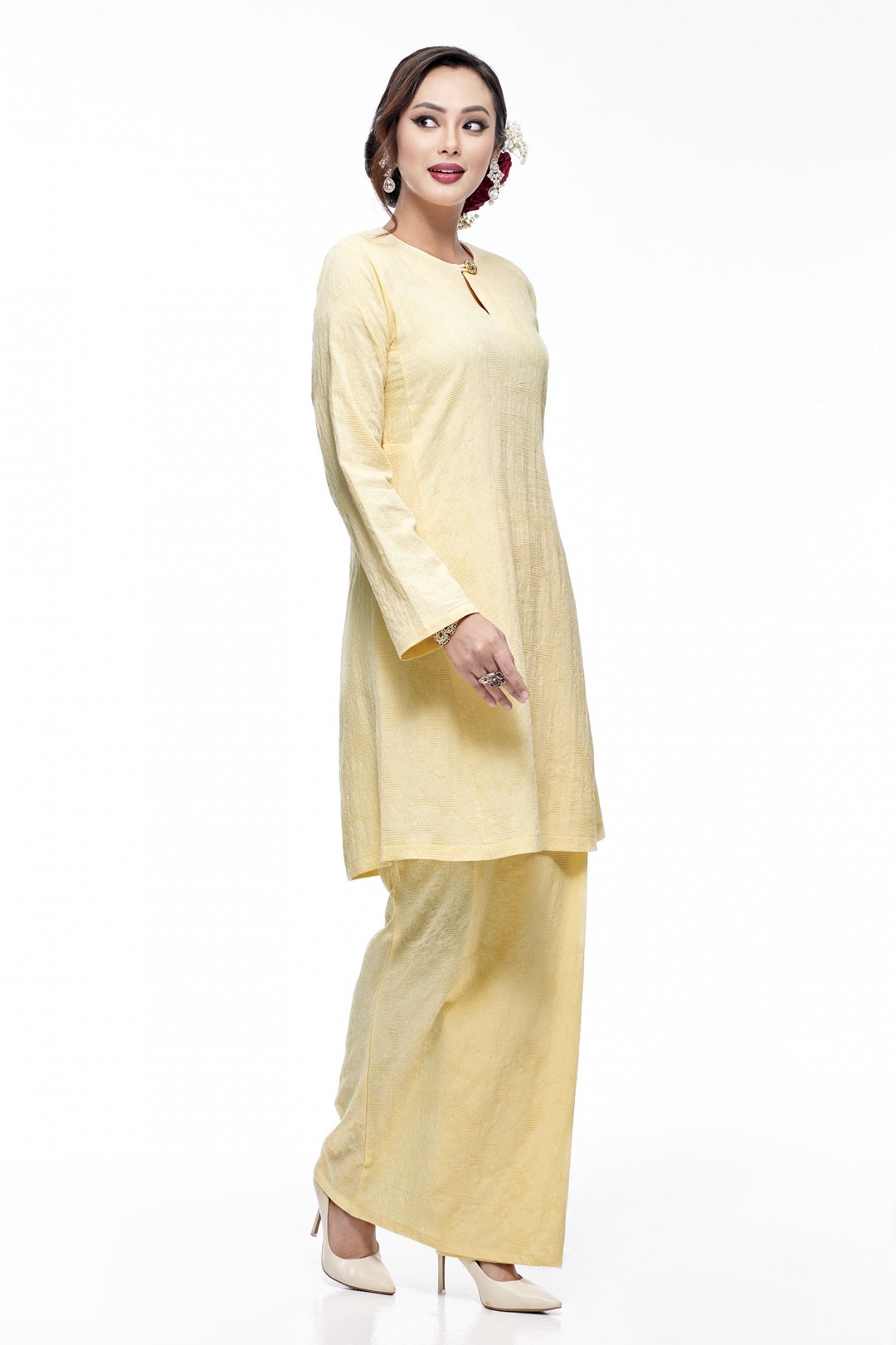 Klasik Kurung Pahang Mawar (Daffodil Yellow)