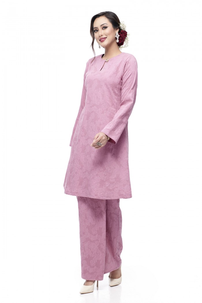 Klasik Kurung Pahang Mawar (Dusty Purple)