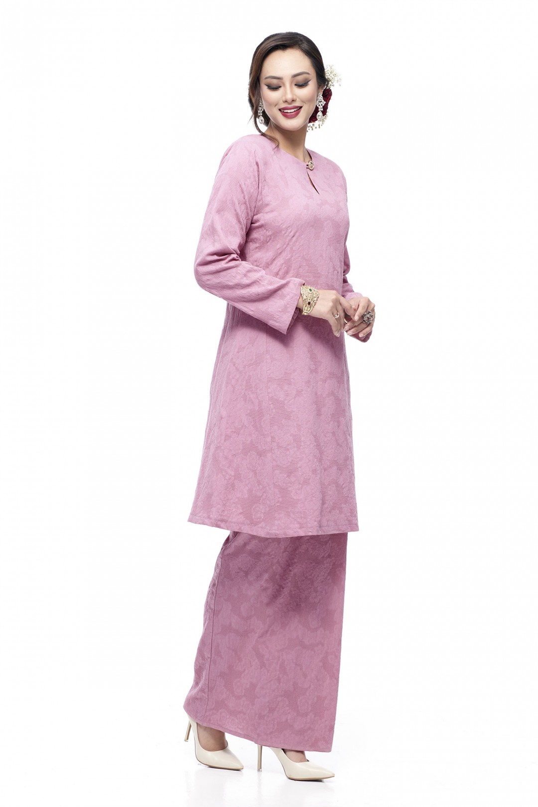 Klasik Kurung Pahang Mawar (Dusty Purple)