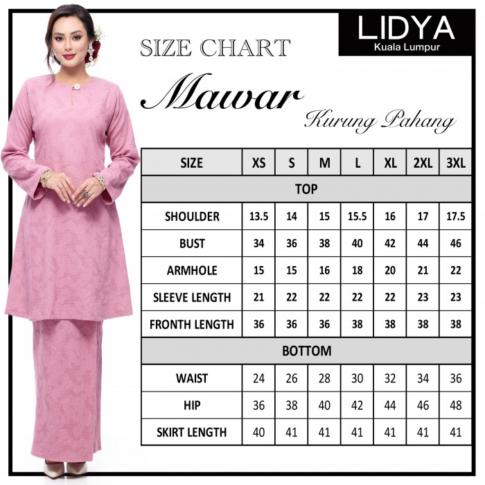 Klasik Kurung Pahang Mawar (Dusty Purple)