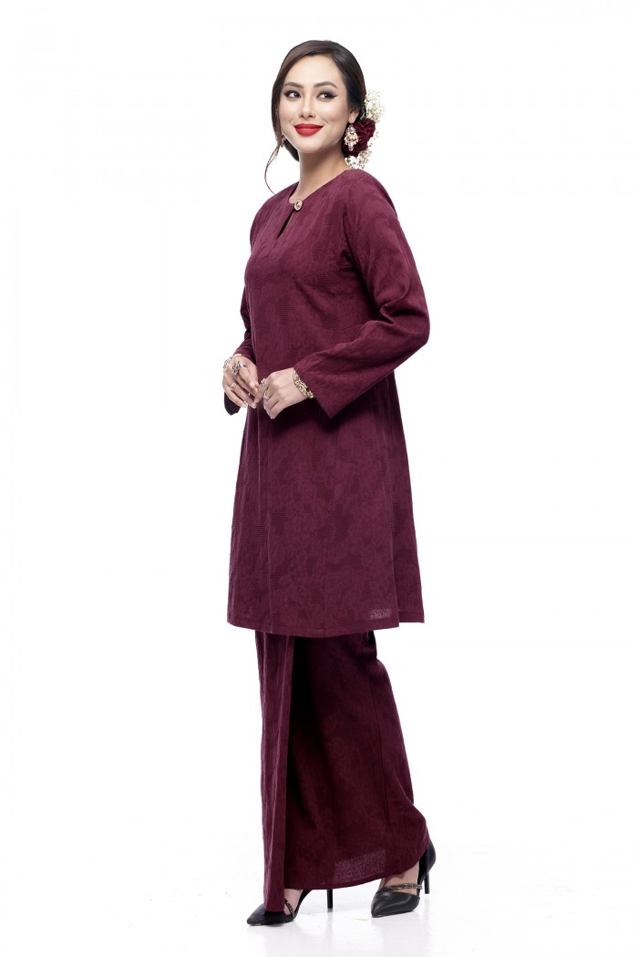 Klasik Kurung Mawar (Maroon)