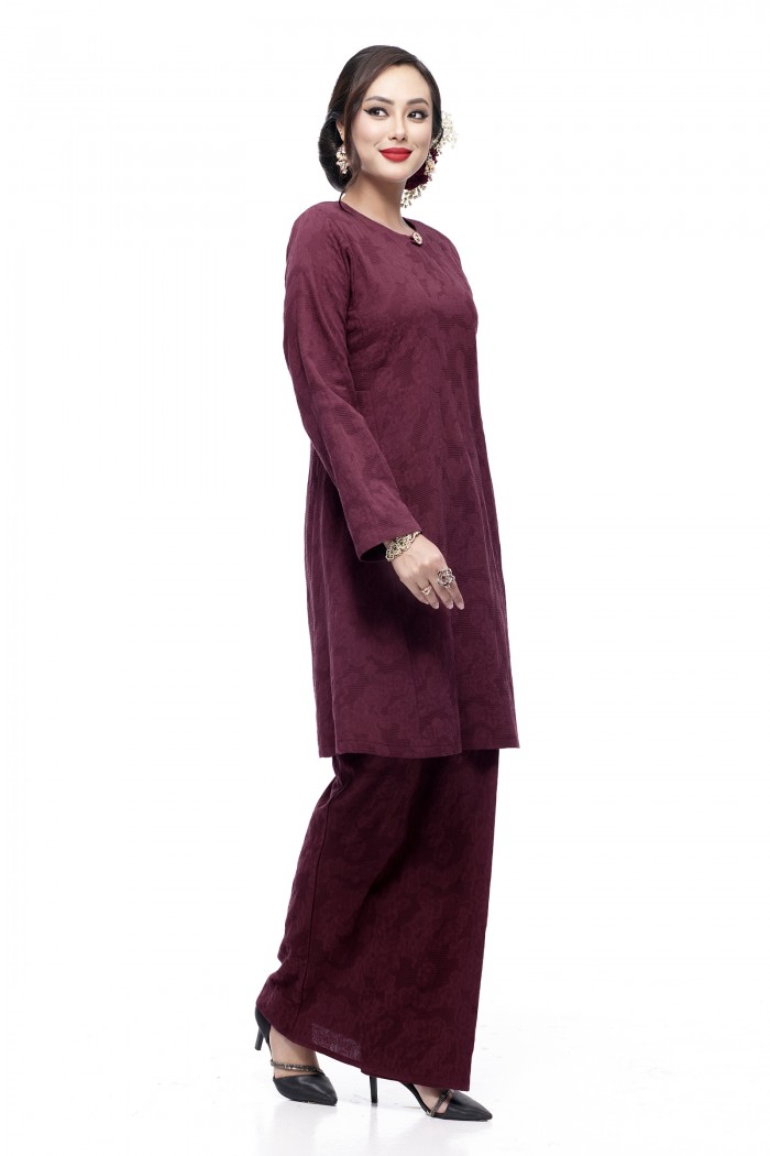 Klasik Kurung Mawar (Maroon)