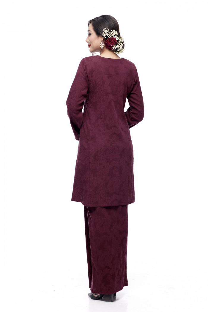 Klasik Kurung Mawar (Maroon)