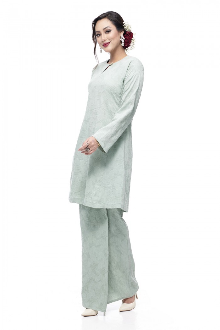 Klasik Kurung Pahang Mawar (Mint Green)