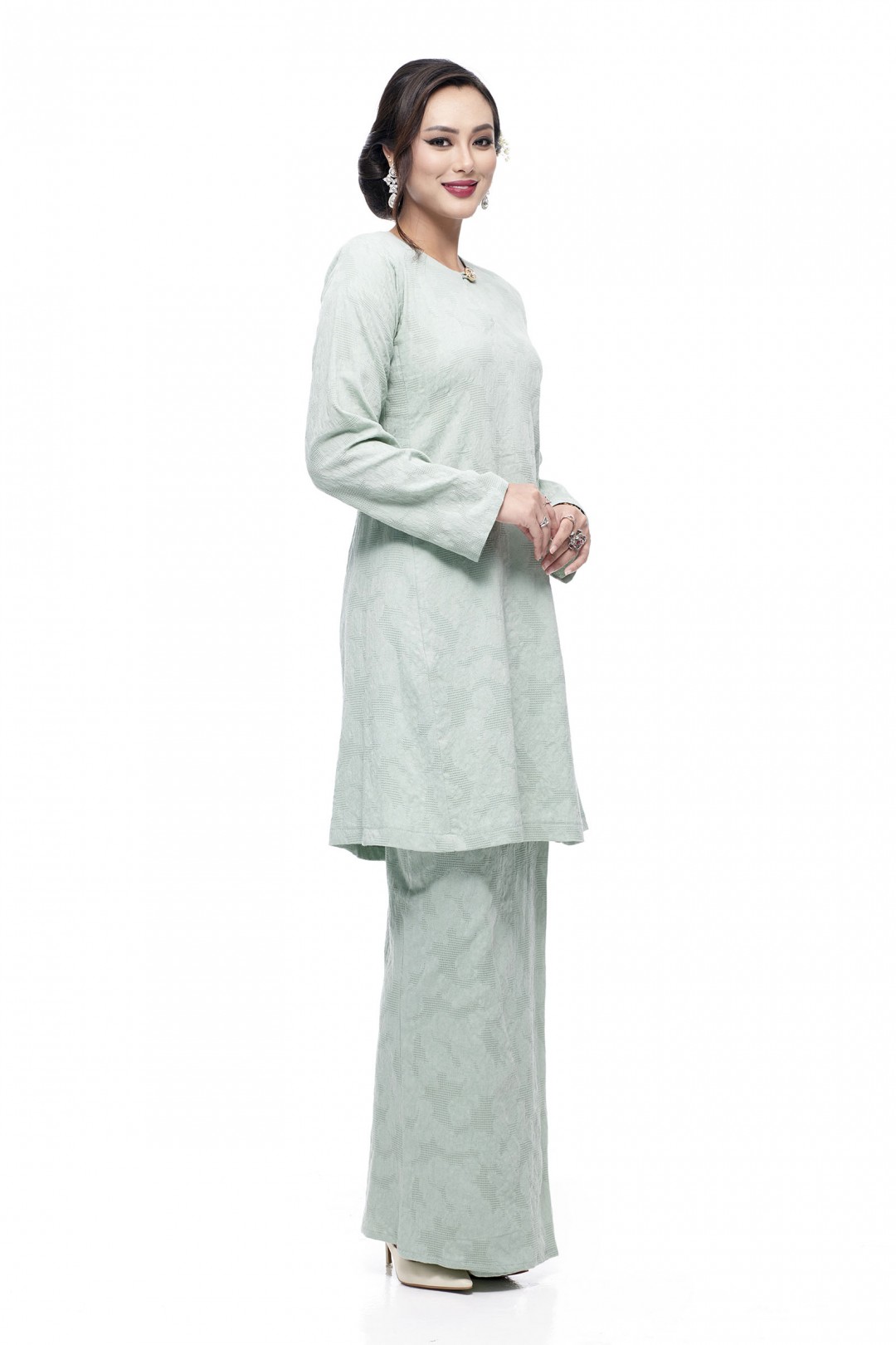 Klasik Kurung Pahang Mawar (Mint Green)