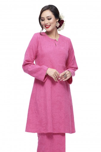 Klasik Kurung Mawar (Fuscia Pink)