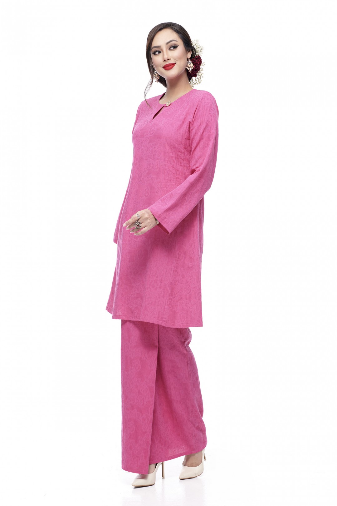 Klasik Kurung Pahang Mawar (Fuscia Pink)