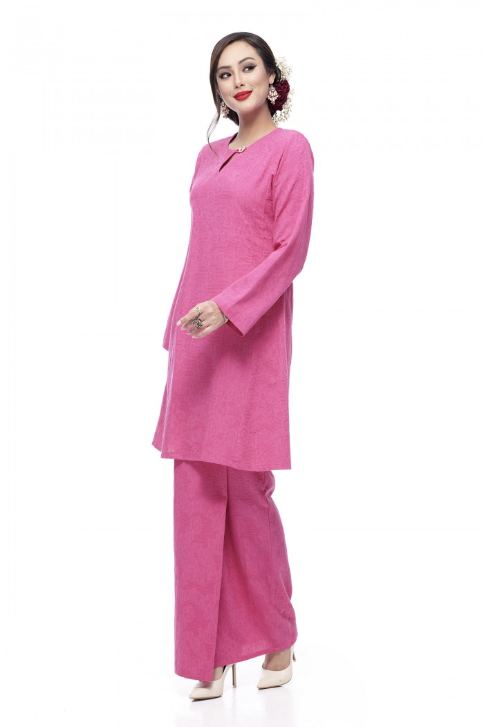 Klasik Kurung Mawar (Fuscia Pink)