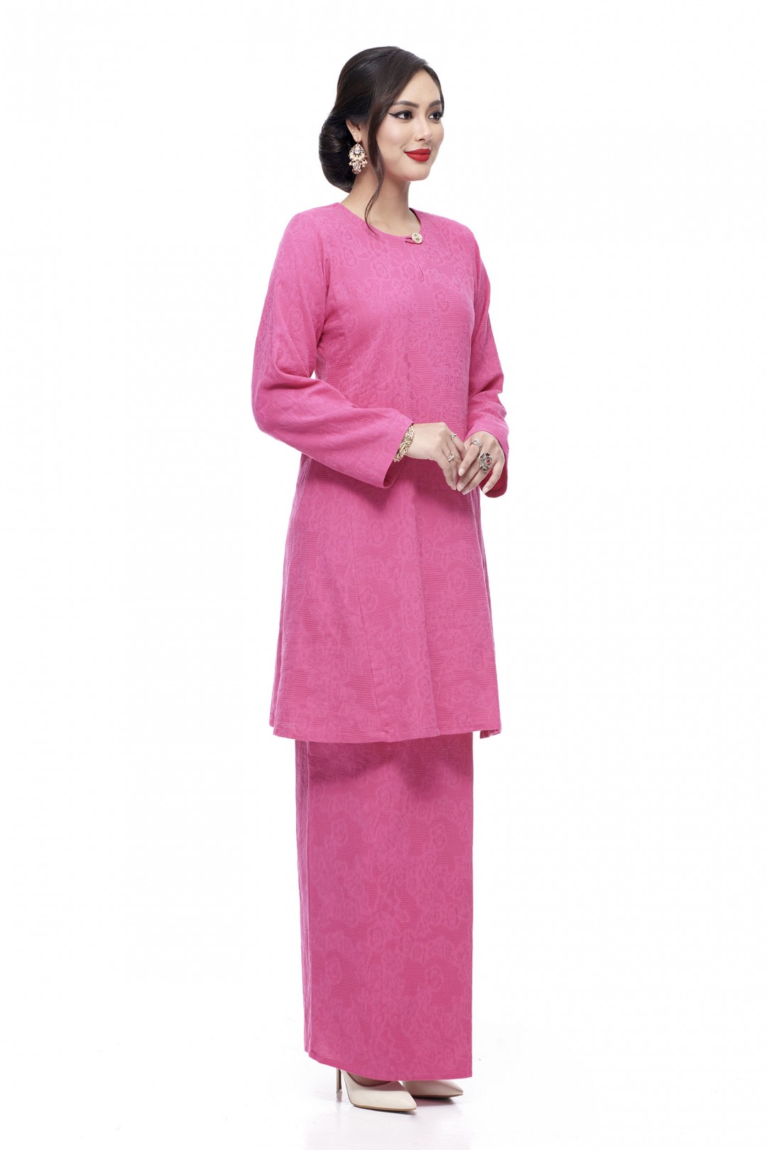 Klasik Kurung Pahang Mawar (Fuscia Pink)