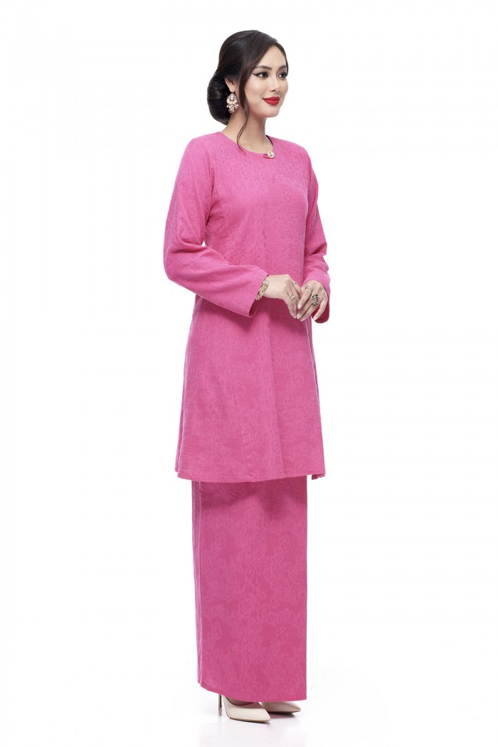 Klasik Kurung Mawar (Fuscia Pink)