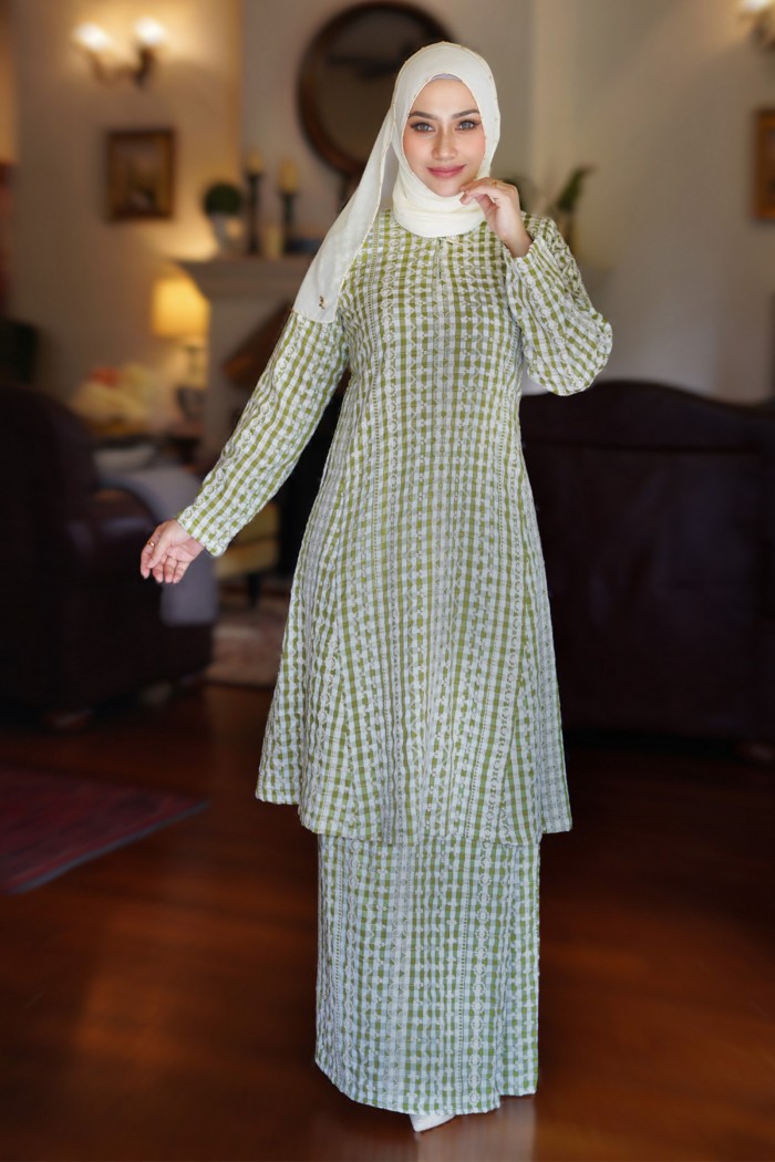 Kurung Riau Manja (Olive Green)