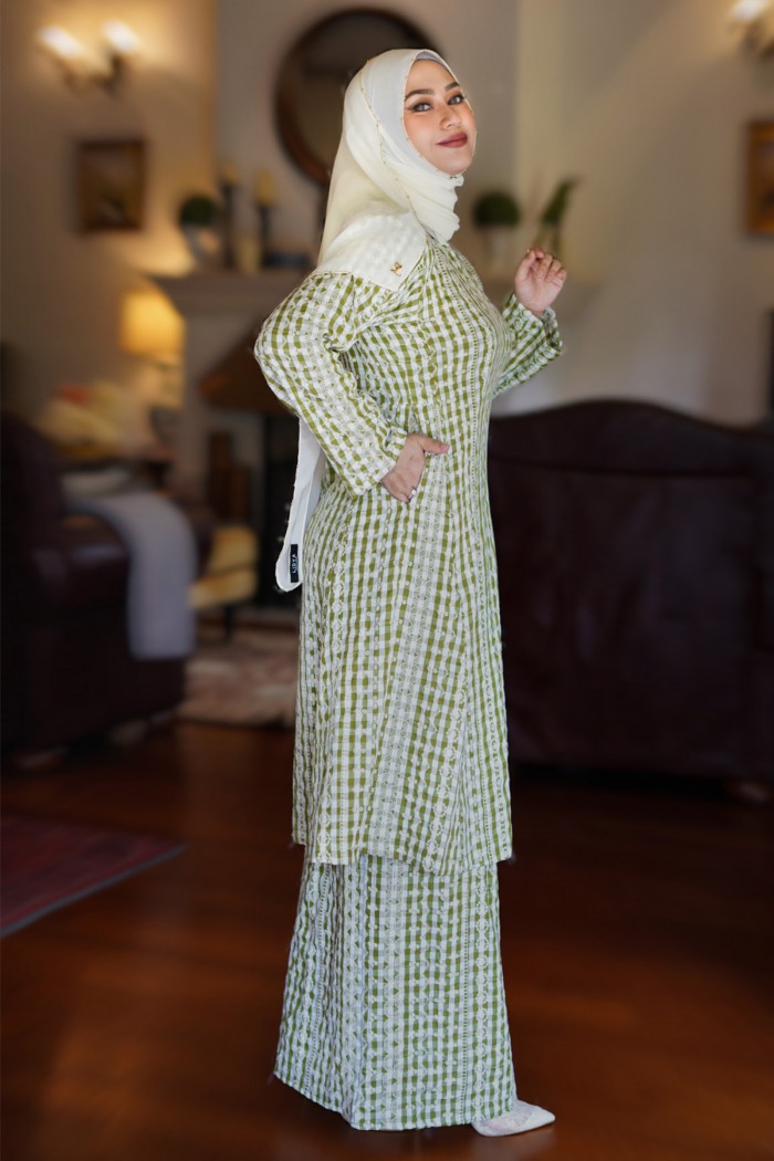 Kurung Riau Manja (Olive Green)