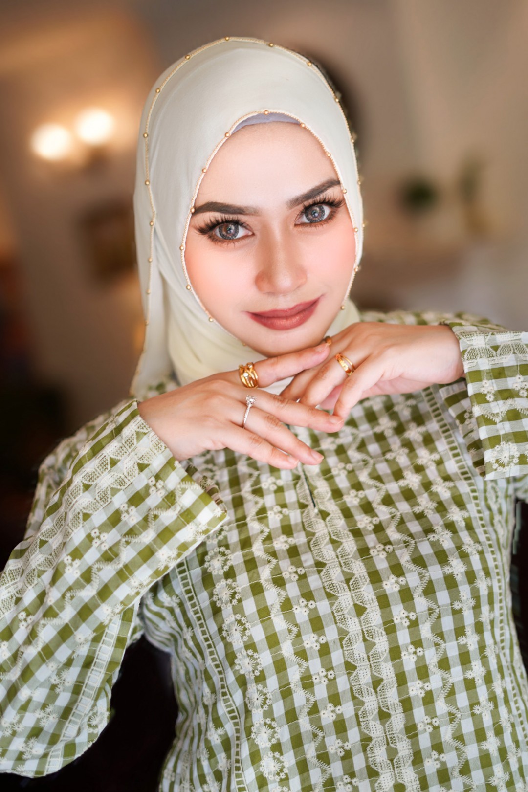 Kurung Riau Manja (Olive Green)