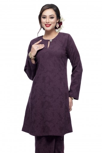 Klasik Kurung Mawar (Dark Purple)