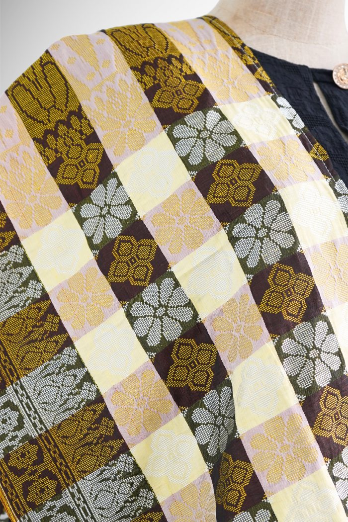 Selendang Songket Klasik (Yellow Checker)