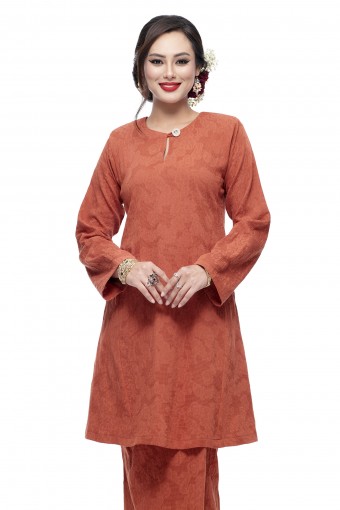 Klasik Kurung Mawar (Burnt Orange)