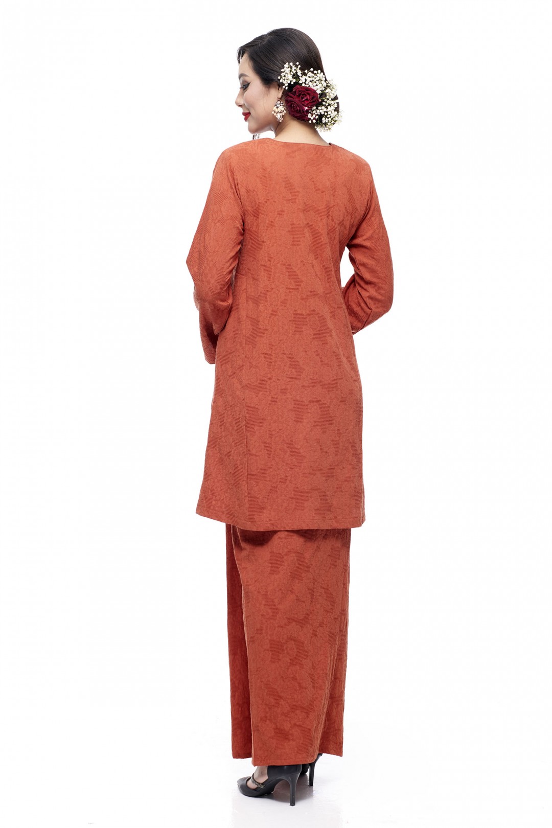 Klasik Kurung Pahang Mawar (Burnt Orange)