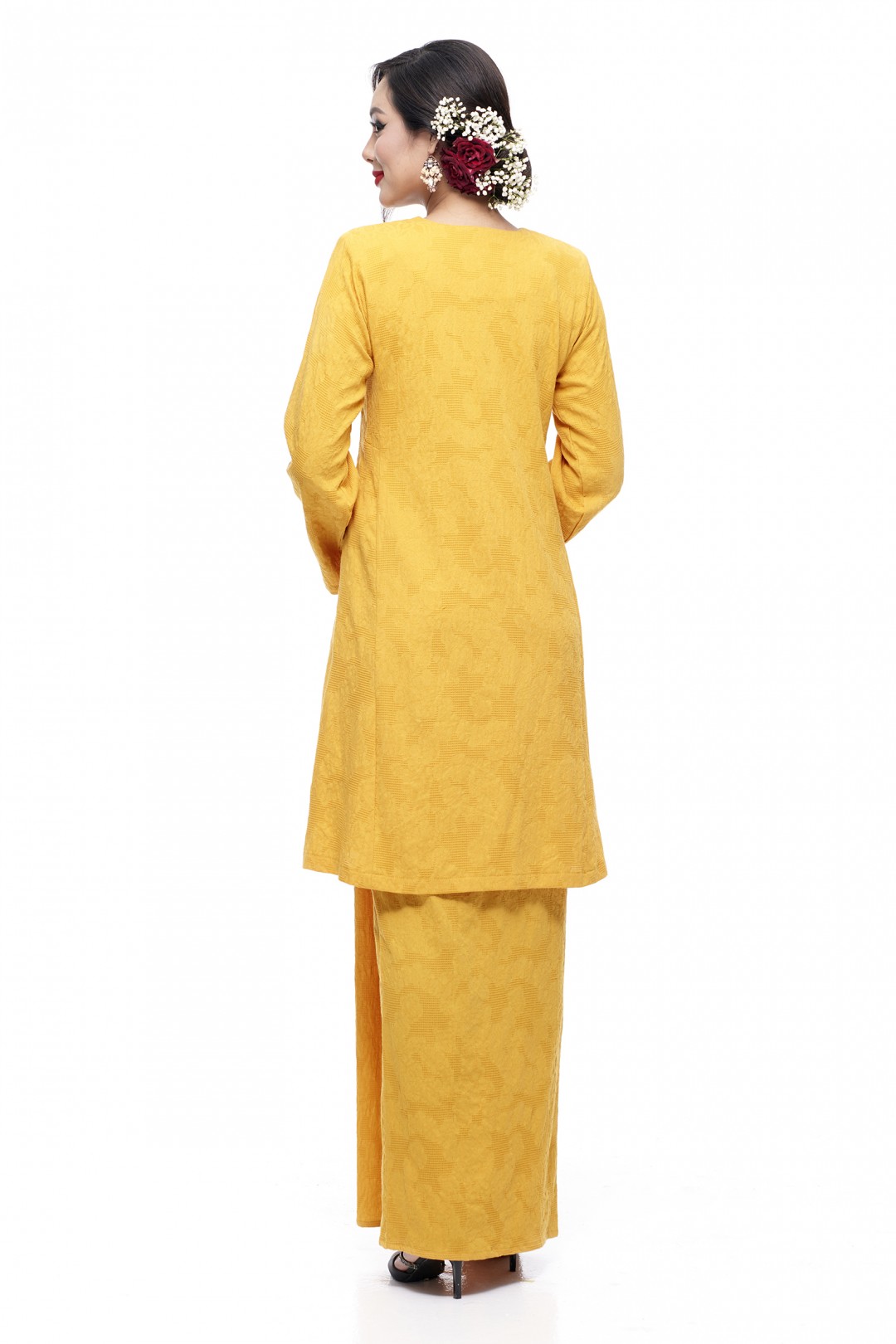 Klasik Kurung Pahang Mawar (Golden Mustard)