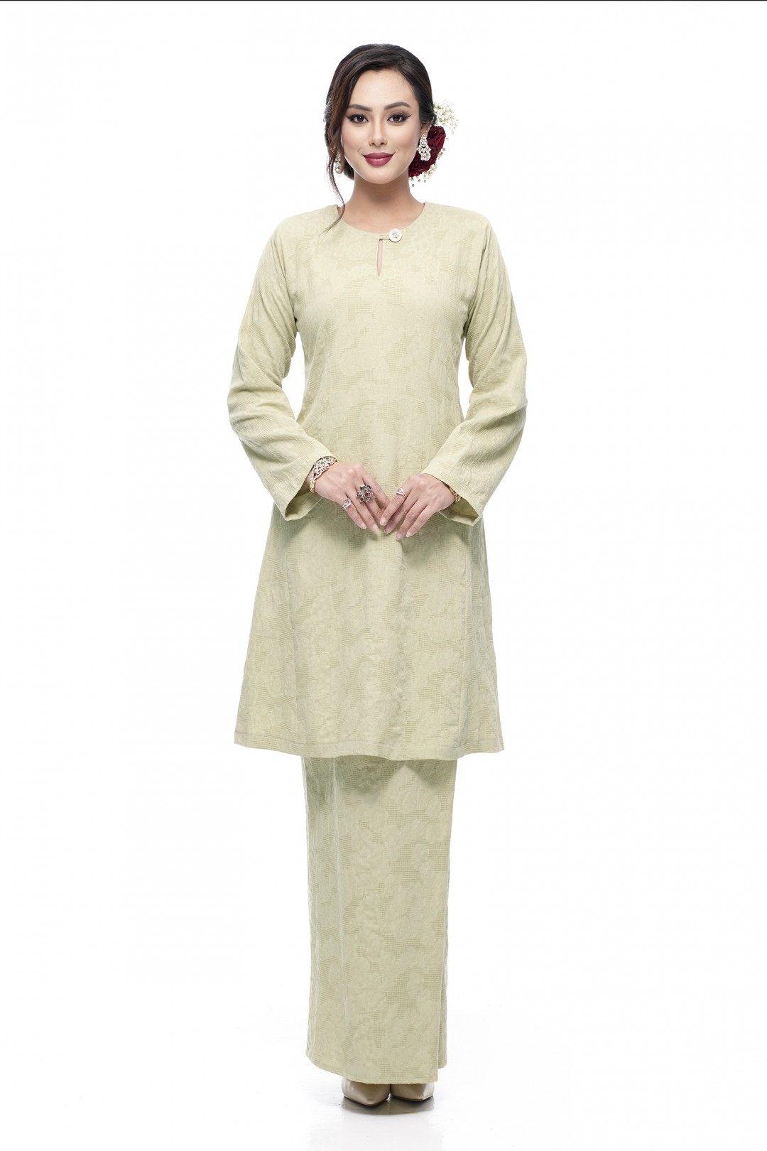 Klasik Kurung Pahang Mawar (Pistachio Green)