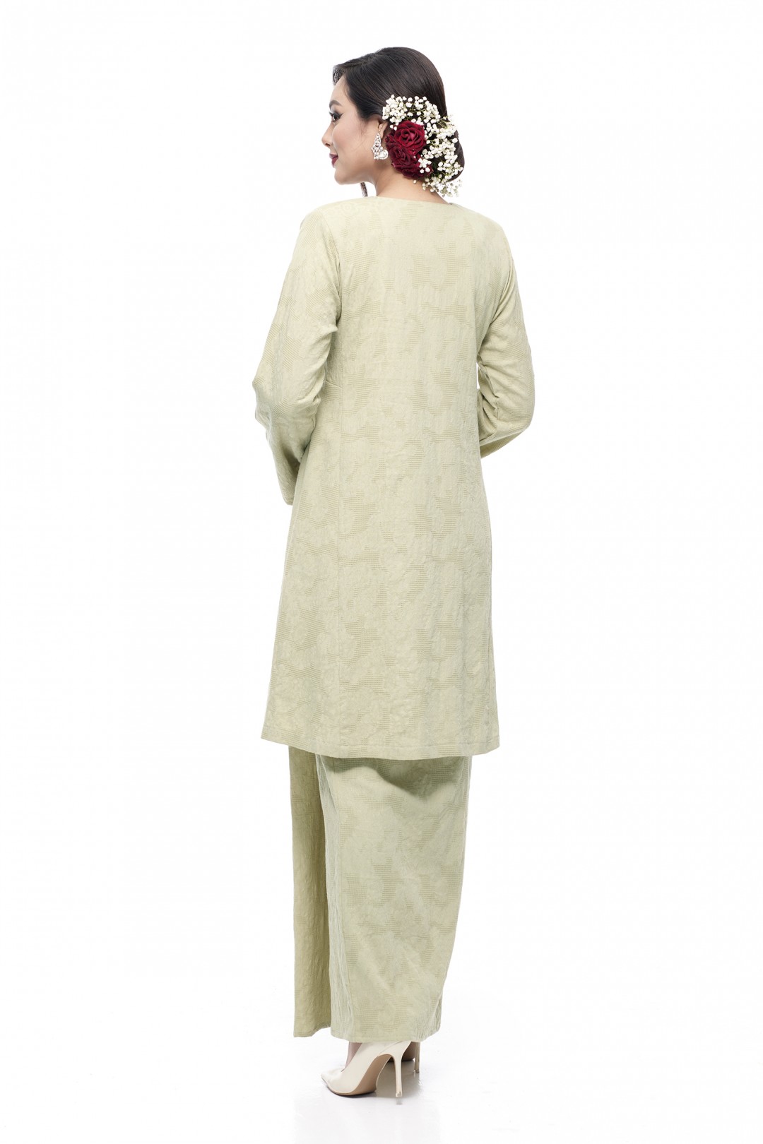 Klasik Kurung Pahang Mawar (Pistachio Green)