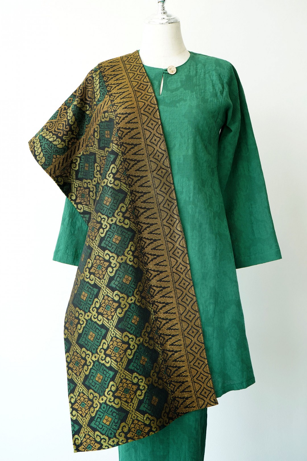 Selendang Songket Klasik V4 (Seri Zamrud)