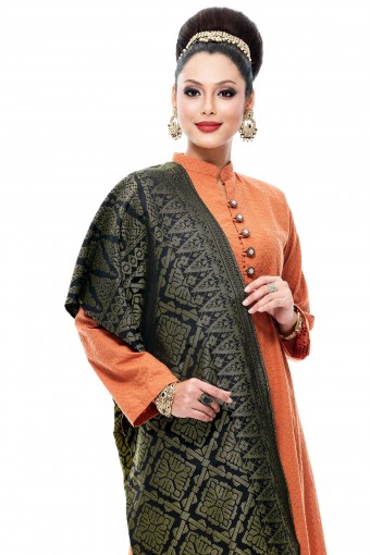 Selendang Songket Klasik (Black Gold Diamond)