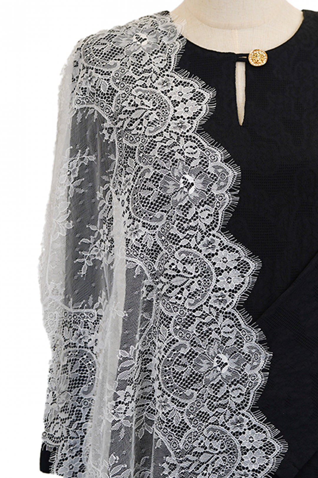 French Lace Selendang (Off White)