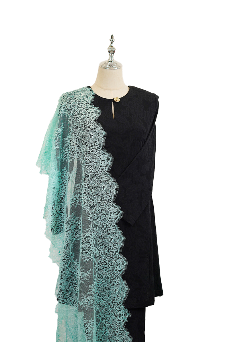 French Lace Selendang (Mint Green)
