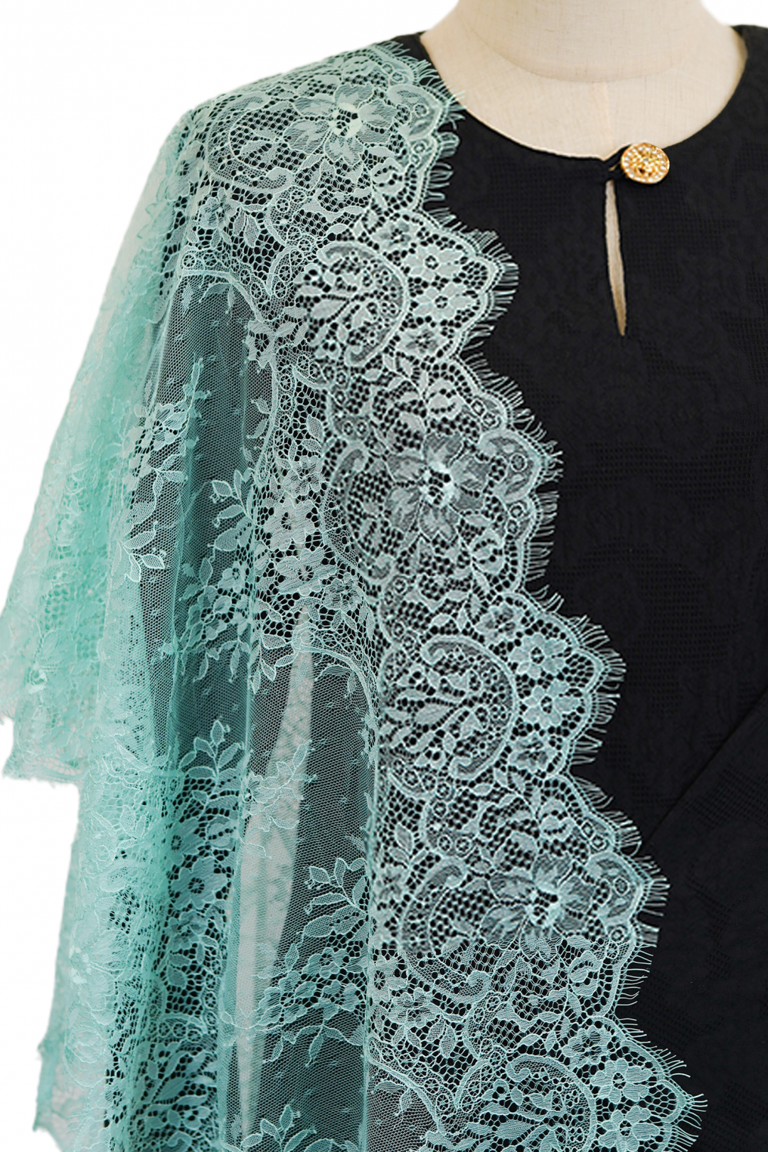 French Lace Selendang (Mint Green)