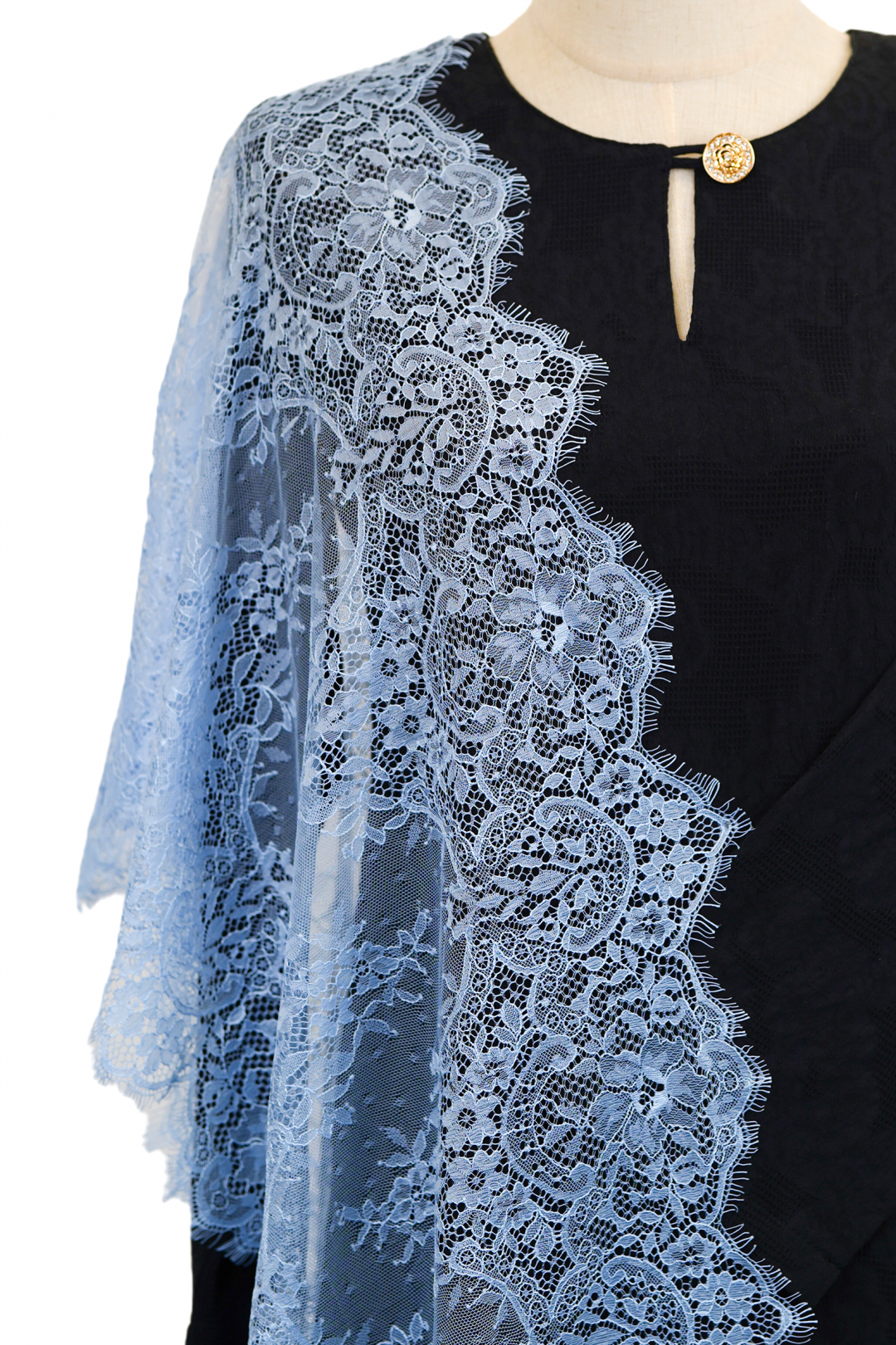 French Lace Selendang (Baby Blue)
