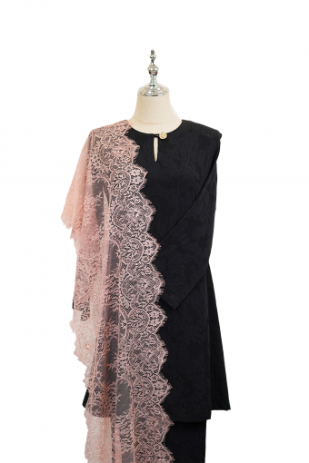 French Lace Selendang (Powder Pink)