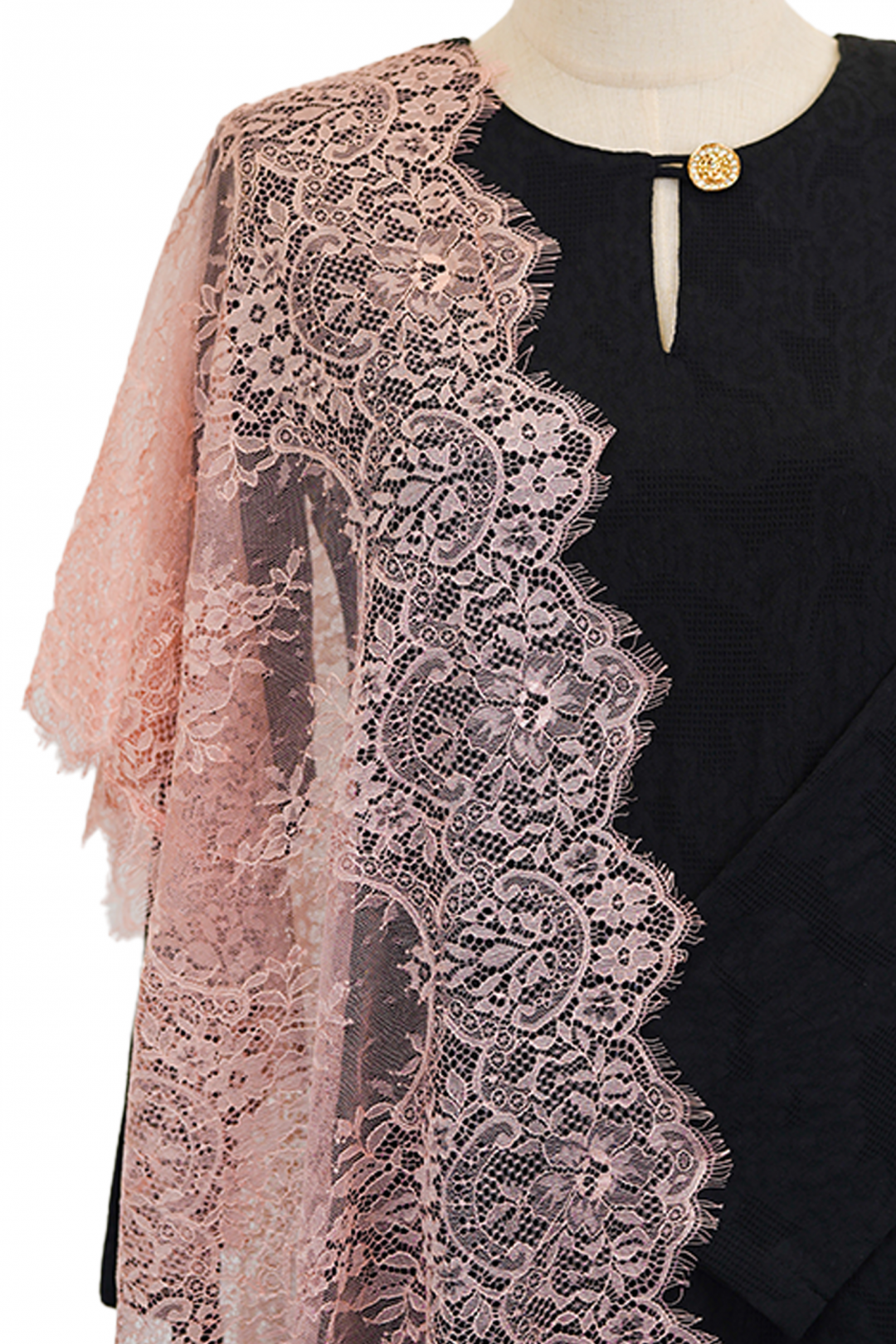 French Lace Selendang (Powder Pink)